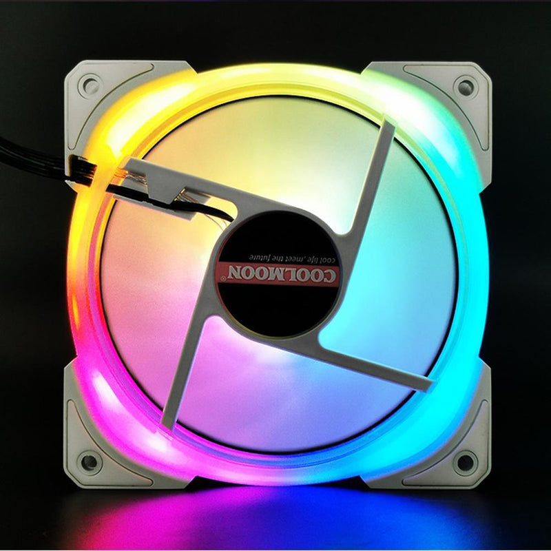 COOLMOON 12cm Cooling Fan 4Pin PWM 5V 3Pin ARGB PC Case CPU Computer Cooler