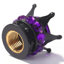 4pcs Auto Car Bling Rhinestone Black Crown Wheel Tire Valve Caps (Purple)