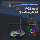 USB Microphone RGB Luminous Professional Microphone with USB Expansion Port