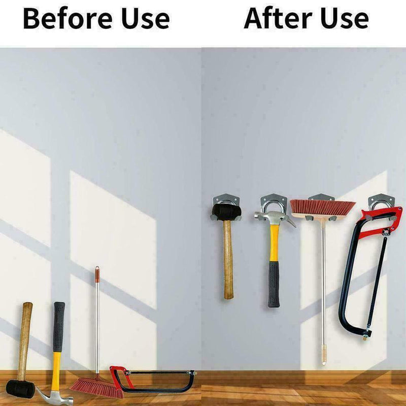 5* Piece Steel Hook Set Garden Shed Tools Brooms Tidy Clip V6G5 Hanging B0X7