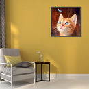 Diamond Painting 5D Cat Plays Butterfly DIY Full Round Drill Decoration Han