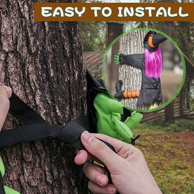 Witch Props Crashing Witch Into Tree Outdoor Decoration Halloween Decorations