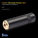 5pcs 3.5mm TRS Audio Female Jack Solder Connector 3 Pole Stereo Adapters Newly