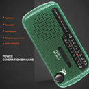Solar Hand Crank Radio AM/FM Radio with LED Flashlight for Outdoor (Green) Newly