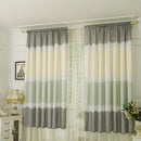 Geometry Semi Blackout Curtains Home Windows Tulle Sheer Drape (Green Grey
