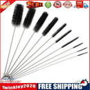 10pcs Nylon Tube Straw Brushes Set Glasses Keyboards Cleaning Brush (Black)