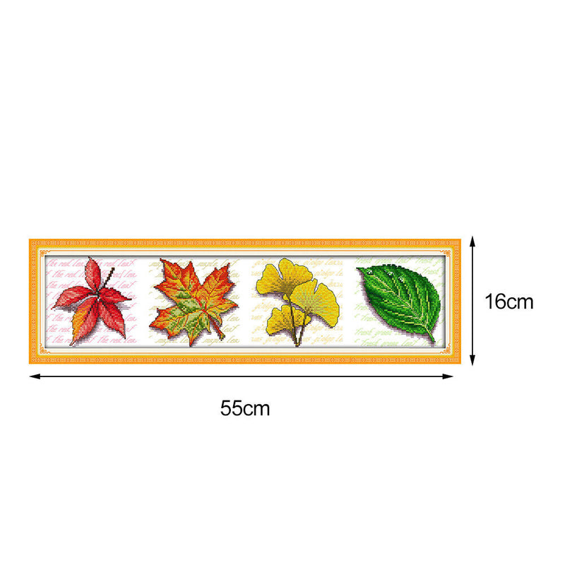 Leaves 14CT Stamped Cross Stitch Kit Sewing Needlework Embroidery (J207)
