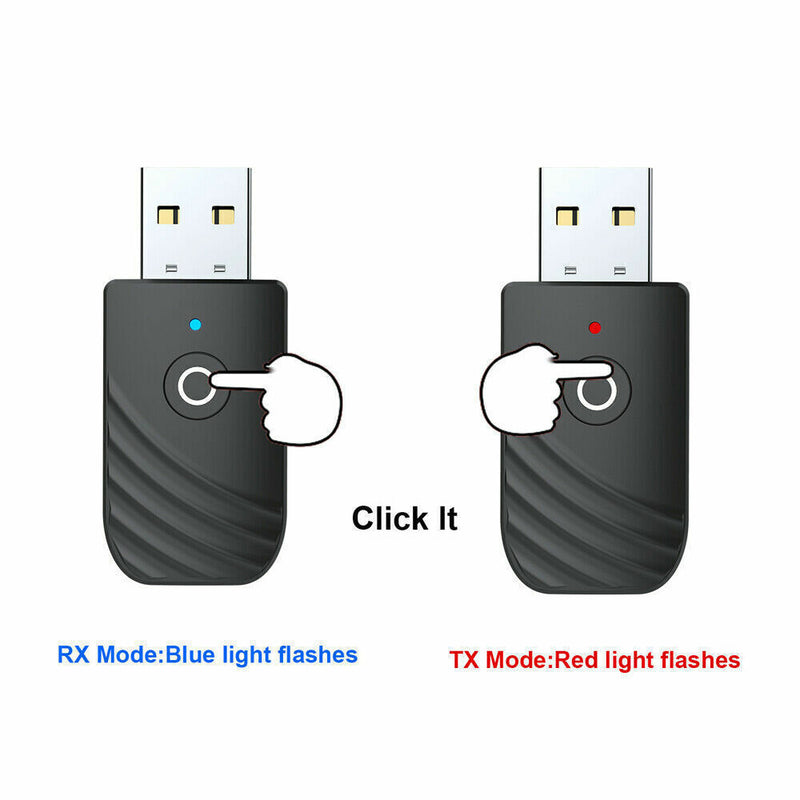 Wireless USB Bluetooth 5.0 Audio Transmitter Receiver 3in1 Adapter For TV PC Car