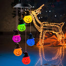Solar Color-Changing Halloween Lamp Party Wind Chime Hook Lantern (Pumpkin)