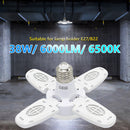E27 28W 6000LM LED Garage Ceiling Light Fixture Deformable Work Shop Lamp Newly