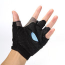 Cycling Non-Slip Half Finger Gloves Breathable Sport Glove (Light Blue L)