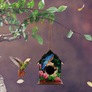 Hanging Bird House DIY Diamond Painting Wooden Bird Nest Hut Parrot Cage Shelter