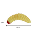 100pcs 2.4cm 0.5g Maggot Bionic Fishing Lures Artificial Soft Bait (Beige)