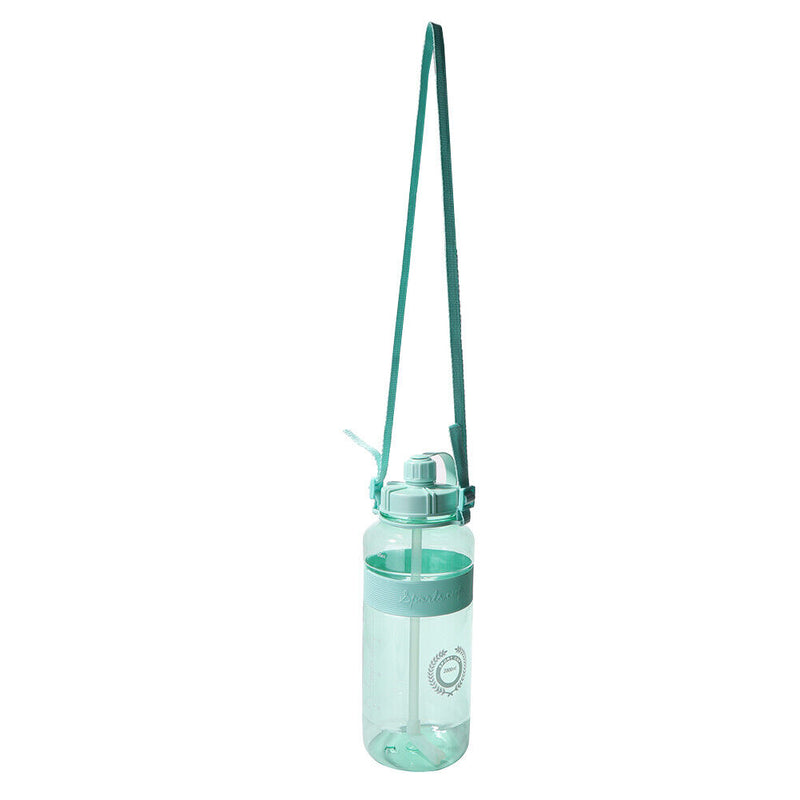 Portable Women Summer Gym Water Bottle Straw Large Capacity (Green 2000ml) Newly