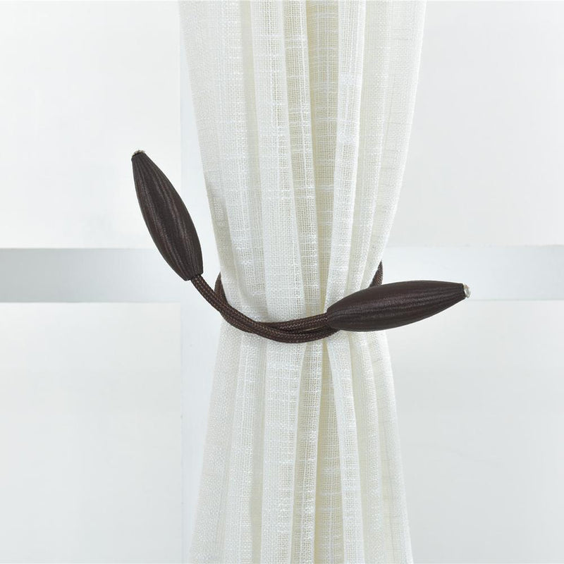 2pcs Curtain Tiebacks Tie Olive Holdbacks Decorative Buckle Clips (Brown)