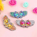 3pcs Rhinestone Butterfly Hair Clip Women Crystal Bow Bars Hairpin Ornament