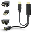 HDMI Male to Display Port Female Converter HDMI to DP Cable USB Powered Adapter