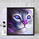 DIY Diamond Painting Purple Cat Full Round Drill Decor Art Picture for Home