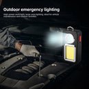 Solar COB LED Flashlight Waterproof Working Light Keychains for Camping Tent