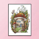 Partial Cross Stitch 14CT Mushroom House Counted Embroidery DIY Cotton Thread