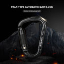 25KN Safety Auto Master Lock Carabiner Outdoor Rock Climbing Buckle (Black)