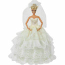 Handmade White Princess Wedding Party Dress Gown With L1O1 For 29cm Veil H1L1