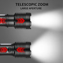Type-C USB Rechargeable XHP50 LED Torch Lamp 1000lm Telescopic Zoom Flashlight