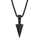 Mens Necklace Chain with Arrow Jewellery Pendant Hip Hop Punk Rock Black`