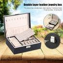 2 Layer Women Jewelry Box, Lockable Organizer, Display Storage Case (Black)