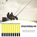 20pcs Fishing Rod Tie Strap Holder Suspenders Hook Cable Cord Belt (Yellow)