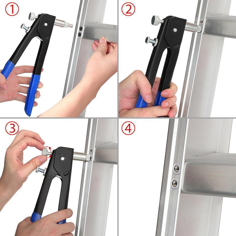 86pcs Hand Riveter Nut Rivet Gun Kit M3-M8 Manual Threaded Nut Rivet Tool