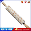 Wood Christmas Gift Embossed Rolling Pins Embossing Baking Cookies Kitchen Tool