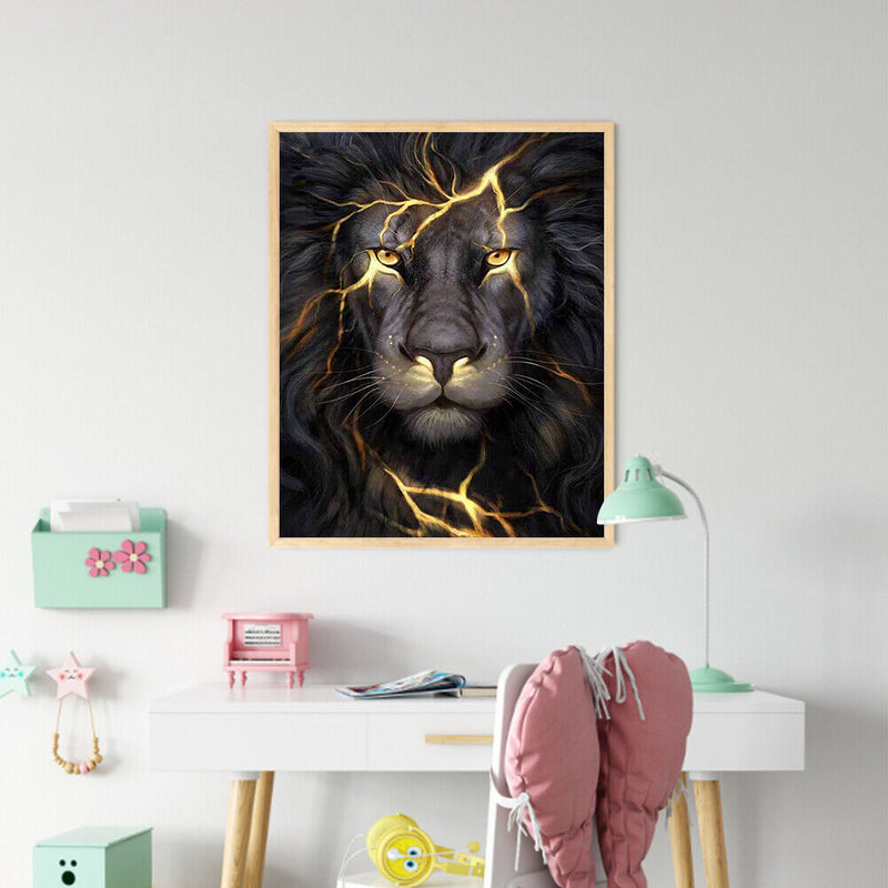 5D DIY Diamond Painting Kits Full Square Drill Lion Mosaic Picture Wall Decor