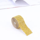 Rhinestone Tape Ribbon Self Adhesive Crystal DIY Decor (Yellow 2.5cmx1m)