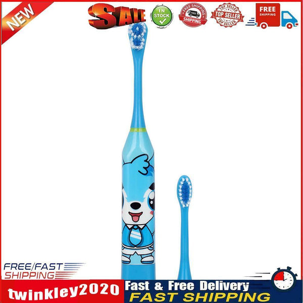 Children Auto Electric Toothbrush Ultrasonic Waterproof Tooth Brush (Blue) Newly
