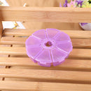 8 Compartment Round Clear Plastic Storage Box Jewelry Bead Organizer