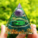 Orgonite Pyramid Amethyst Peridot Healing Crystal Energy Generator Orgone Crafts