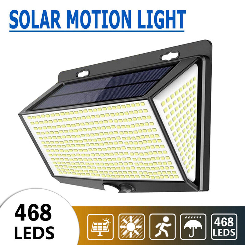 468 Solar Power Waterproof Light Outdoor Motion Sensor Wall Mounted Street Lamp