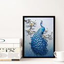 5D DIY Full Drill Diamond Painting Blue Peafowl Cross Stitch Embroidery Hom