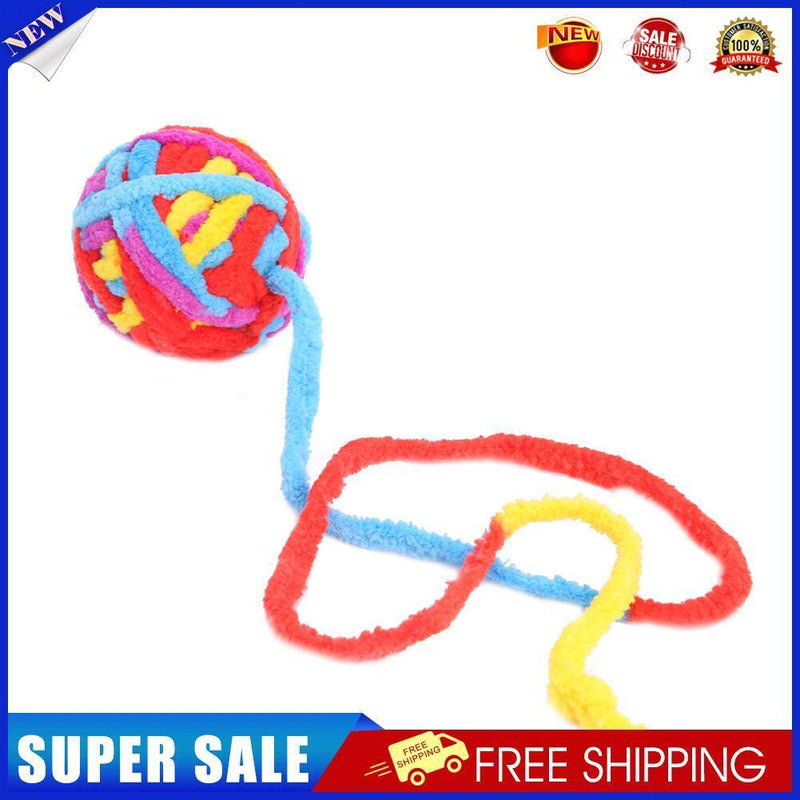 Cat Plush Colorful Ball Toys Interactive Pet Playing Molar Chew Toys (05)