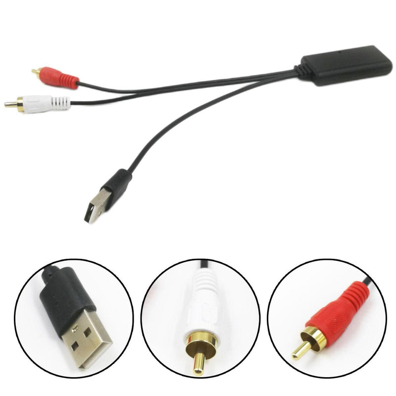Bluetooth 2RCA AUX Cable Adapter for Phone/Pad/MP3 AUX for Car w/2RCA Interface`