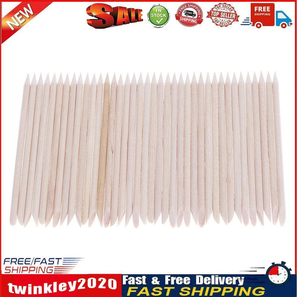 100pcs/Bag Nail Art Cuticle Pusher Remover Wood Clean Nail Manicure Sticks Newly