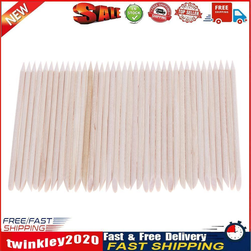 100pcs/Bag Nail Art Cuticle Pusher Remover Wood Clean Nail Manicure Sticks Newly
