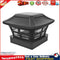 Solar Post Cap Lamp LED Waterproof Outdoor Deck Light Garden Decor (Black) Newly
