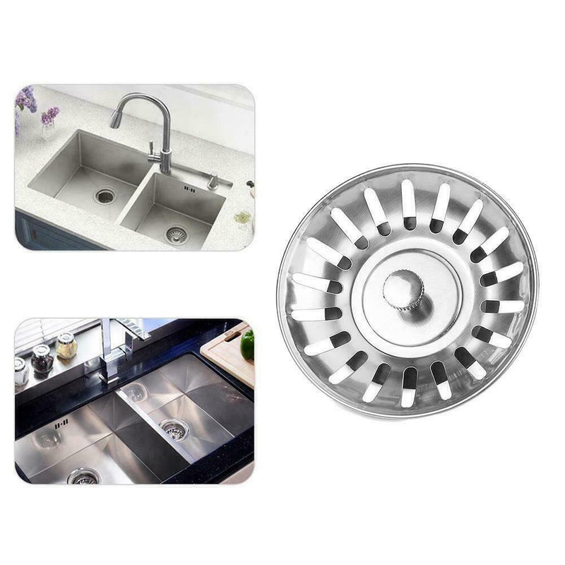 Steel Kitchen Sink Strainer Waste Plug Drain Stopper Sale Bask Fast Y8I0