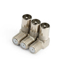 Satellite Coax Connectors Aerial Male Adapter Right Angled F Female To TV Male