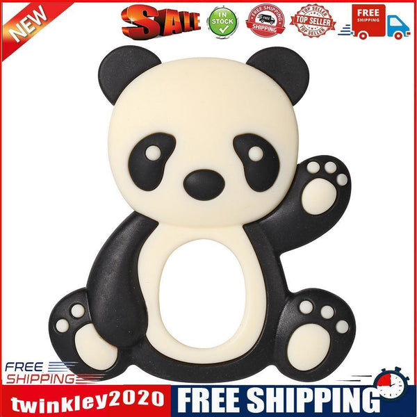 Baby Silicone Teether Cartoon Panda BPA Free Infant Chewing Toys (Black)