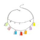 Creative Bungee Cool Girl Transparent Jelly Color 7 Necklace Bear Chain I0Q3