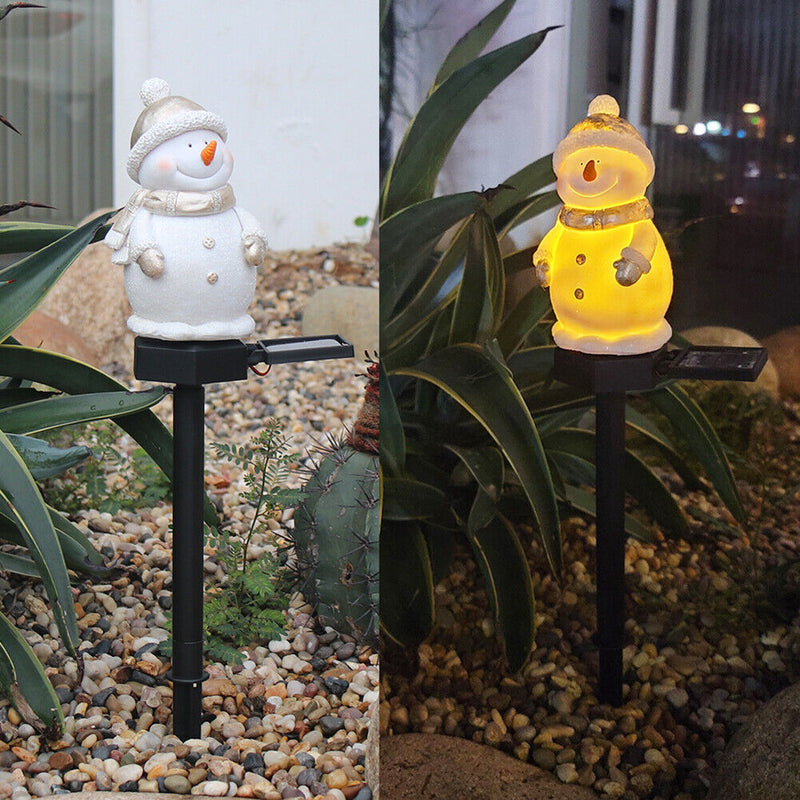 Outdoor LED Solar Snowman Light Garden Landscape Decorations Lawn Ground Lamp