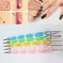 5PCS Beauty 2 Way DIY Marbleizing Manicure Tools Dotting Pen Nail Art Painting